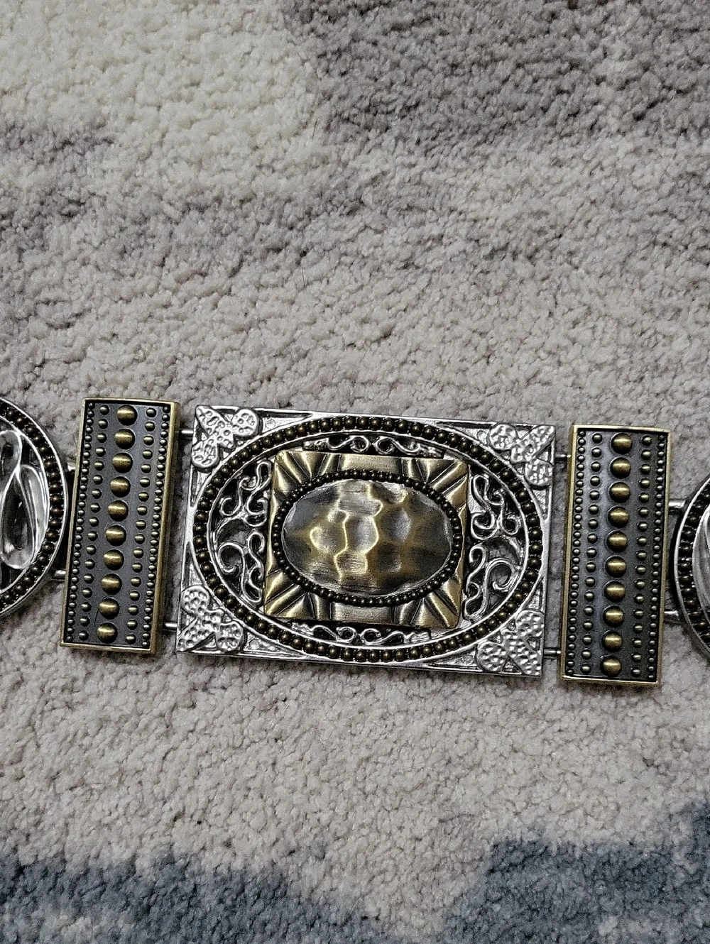Chico's Metal Concho Medallian Chain Link Belt